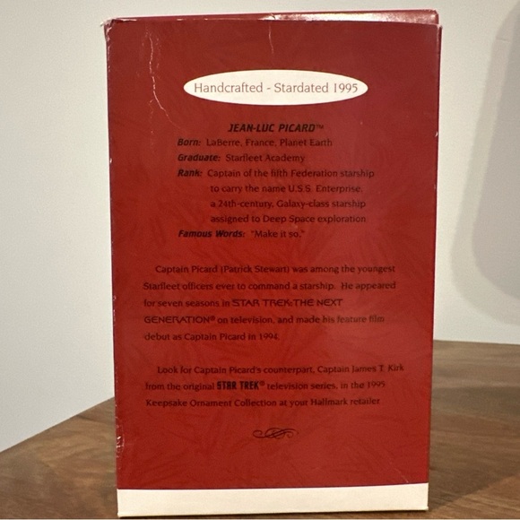 Vintage Hallmark Keepsake Ornament Star Trek Captain Jean-Luc Picard 1995 - Picture 6 of 10